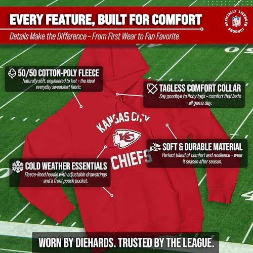 Image of Team Fan Apparel NFL Gameday Hoodie Pullover Sweatshirt for Men and Women | Officially licensed NFL Gameday fleece pullover - kangaroo pocket, ribbed cuffs, drawstring hood, unisex fit