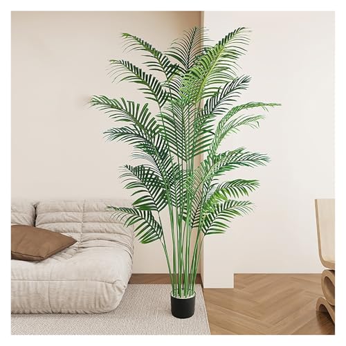 CURBX Grande Palma Artificiale, Pianta di Palma for Stanza, Piante Finte da Interno, Piante Finte da Interno, Decorazione for Casa Ufficio Interno Ed Esterno(120cm/3.9ft)