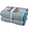 kathy ireland® 100% Cotton Bath Towels Set, 2 Piece Bathroom Towels, Ultra Soft, Highly Absorbent Large Bath Towel, 600 GSM (Americana Aqua)