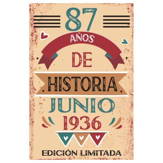 87 Años De Historia Junio 1936: Libro de visitas, cuaderno, 110 páginas de felicitaciones, idea de regalo, regalo Para la esposa, novia, mujer, La madre