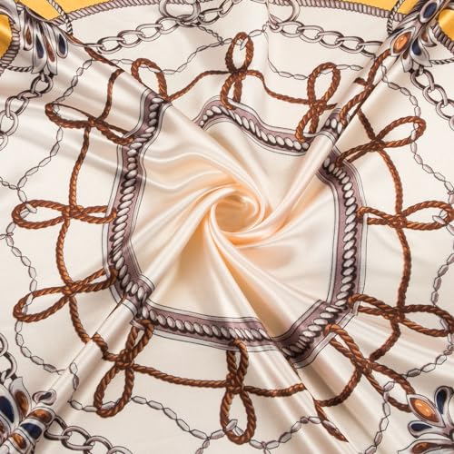 image for RIIQIICHY Head Scarf for Women Like Silk Scarf Hair Scarf Printed Squa