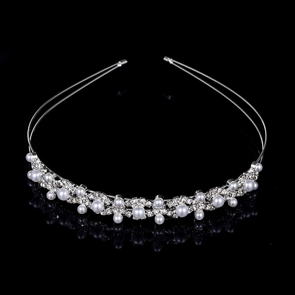 Silver Crystal Rhinestone Crown Headwear for Women Wedding Bridal Party Hair Accessories