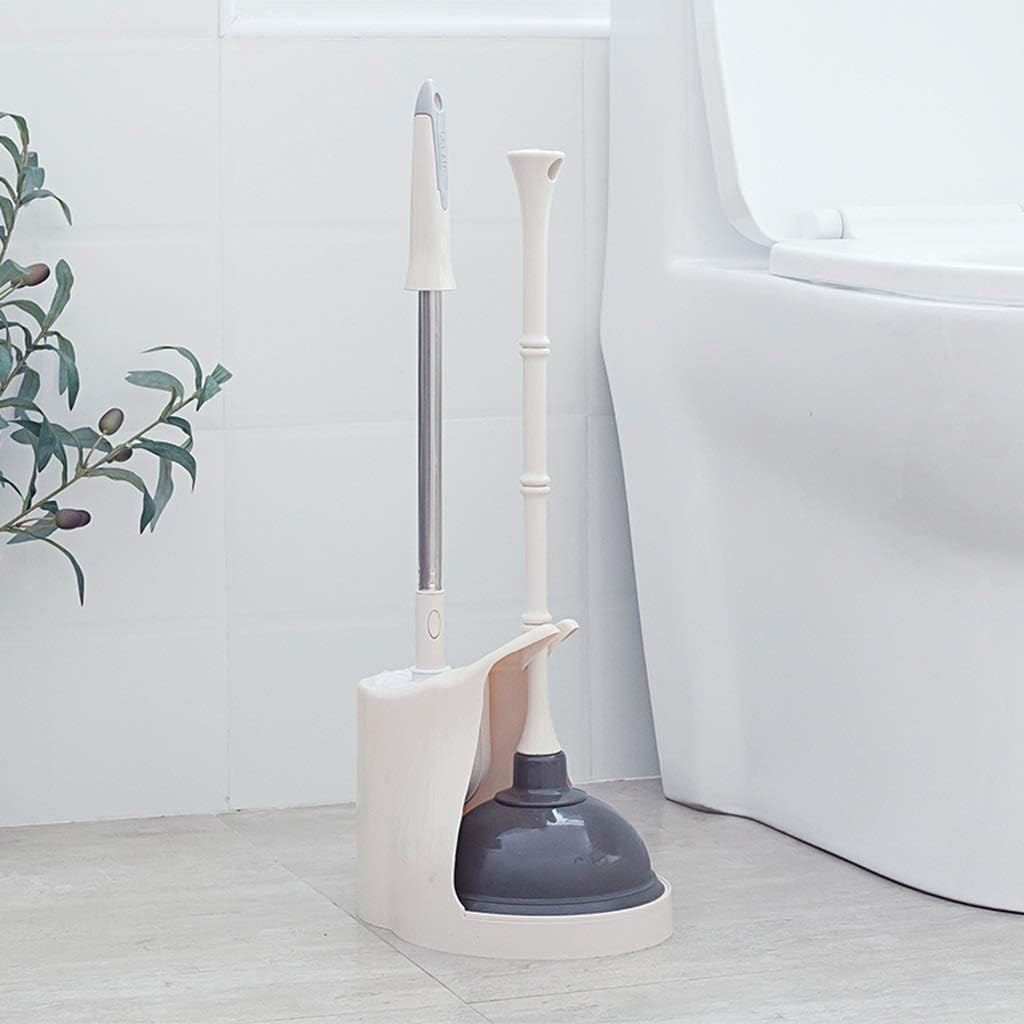 GRFIT Toilet Bowl Brush with Holder Toilet Brush Holder Household Bathroom Toilet Cleaning Brush Creative Two-in-one Toilet Brushs Long Handle No Dead End Toilet Bowl Brush Bathroom Accessories