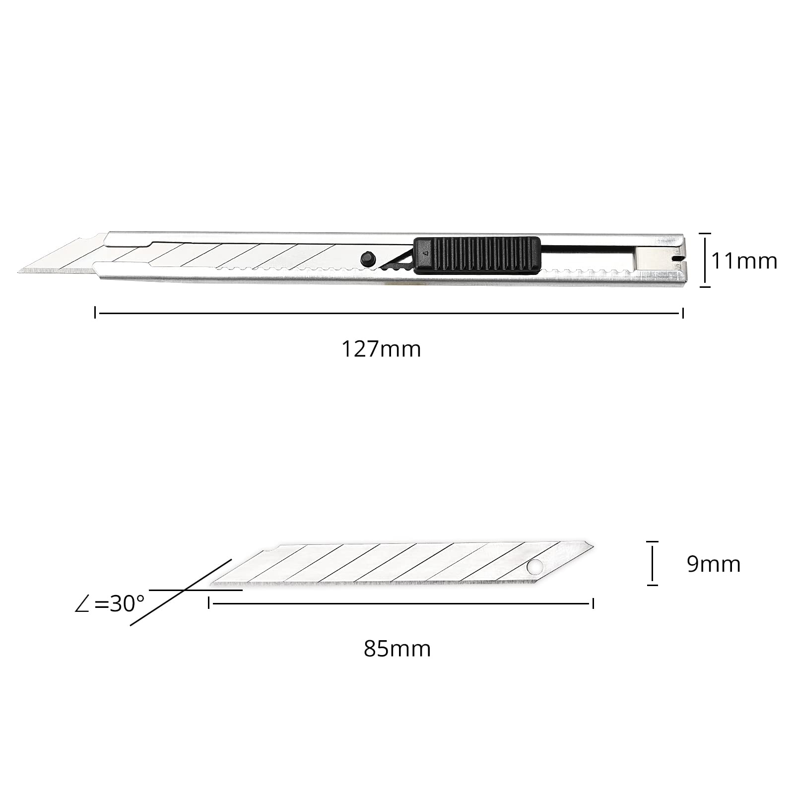 Ehdis 5 pezza Taglierina Professionale di Utilità con 50 Lame di Ricambio, Snap-Off Lame 9 mm 30°, Cutter per Arti Grafiche, Vinile Auto, DIY