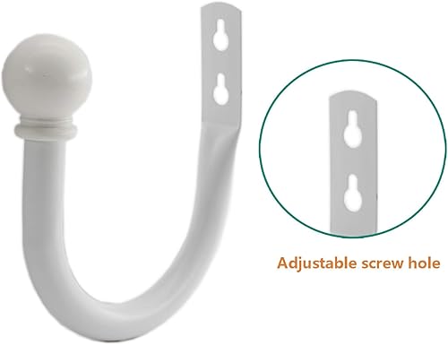 Miniatura 5 de ULIFESTAR - Soportes decorativos para cortinas, ganchos para colgar en la pared, para dormitorio, sala de estar, oficina con tornillos de