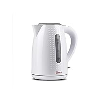 Girmi BL2201 Bollitore Cordless, 1.7 Lt, 2200 W, Beccuccio con filtro, Resistenza nascosta, Base con rotazione 360°, Indicatore livello d’acqua, Bianco