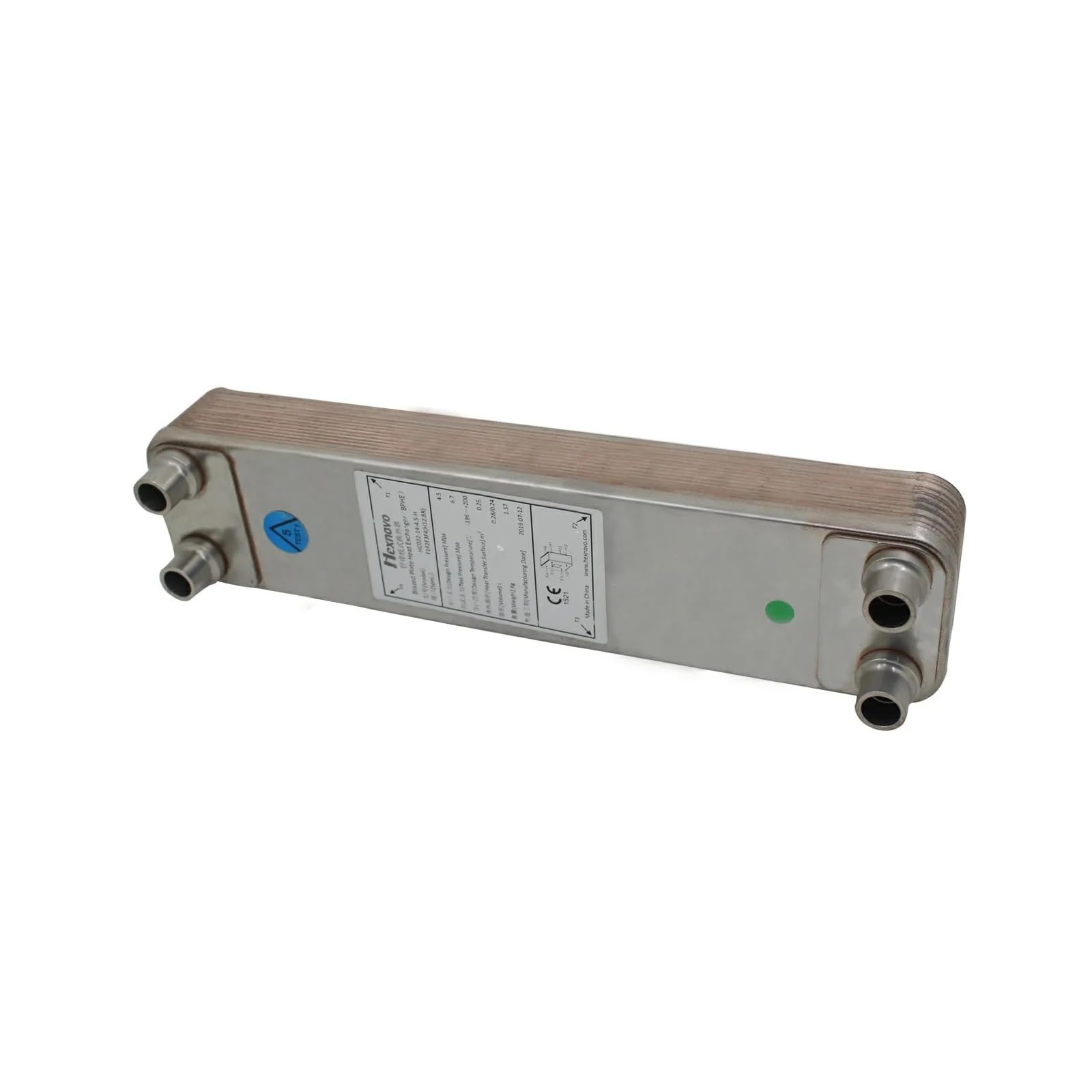 Heat Exchanger, 1/2 Brazed Plate Heat Exchanr Wort Chiller Stainless Steel Material Brewing Chiller Homebrew Wort Chiller 316mm*73mm