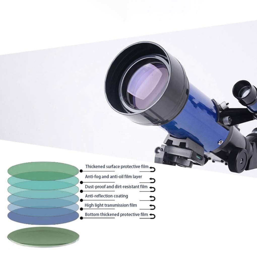 Telescopios monoculares astronómicos celestes de 70 mm para Viajes al Aire Libre, Refractor astronómico Espacial para niños, monoscopio Espacial para Principiantes, telescopio para Adultos, Azul, D