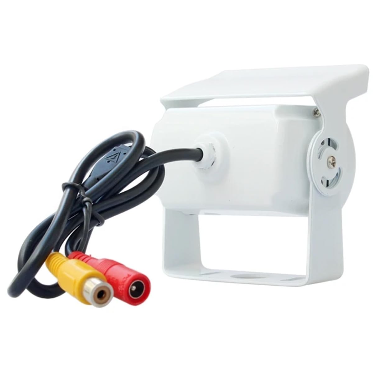 Cámara de Marcha Atrás HD Blanca para Furgonetas, Coches y Camiones, 18 Leds IR Visión Nocturna, Impermeable, con Cable AV 15M, 12V-24V, Sistema de Visión Trasera para Autobuses y Caravanas