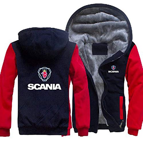 Scania Veste-Sweat à Capuche avec Fermeture à glissière, Veste de Sport décontractée pour Hommes en Plein air, Pull à Capuche à Manches Longues, Pull Chaud et épais en Velours, Haut Unisexe Cover