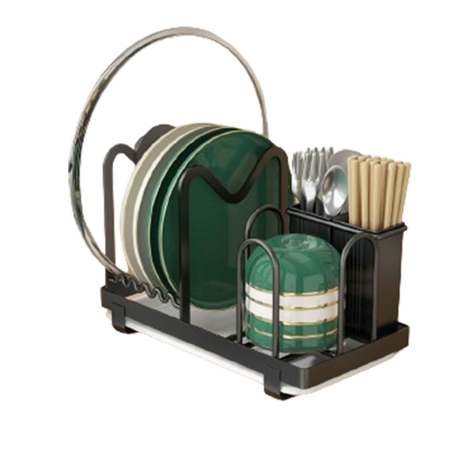 Escurreplatos Sobre Fregadero Escurridor Fregadero Escurridor De Platos Escurre Platos Para Muebles De Cocina Estante De Almacenamiento De Cocina Con Tubo De Drenaje (black,30x17x21cm)