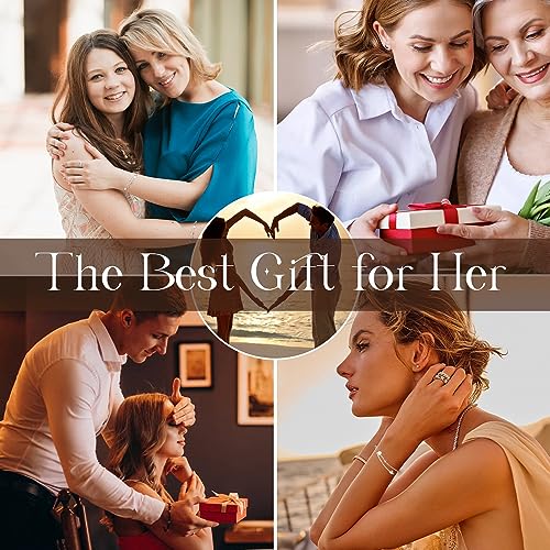 XOEMEL Silver Heart Bracelet Sterling Silver Bracelet for Women Layered Charm Bracelets for Women Ladies Silver Bracelets Friendship Bracelets Women's Jewellery - Image 6