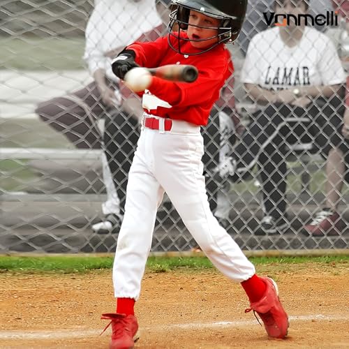 Image of VONMELLI Youth Baseball Belt and Socks Combo, Elastic Softball Belts and Socks for Boys and Adult (2 Pairs of Socks & 1 Belt)