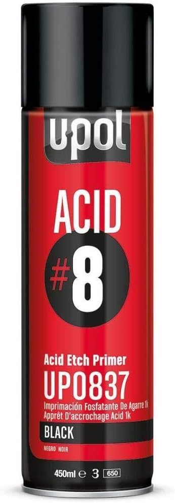 U-POL Acid #8 Black Etch Primer 450Ml Aerosol