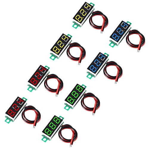 Image of Voltage Tester,Mini Digital Voltmeter Gauge Tester 0.28 inch 2 Wire DC 4.5V-30V Blue /Yellow /Red /Green LED Display Voltage Tester DC Volt Meter 4 Colors