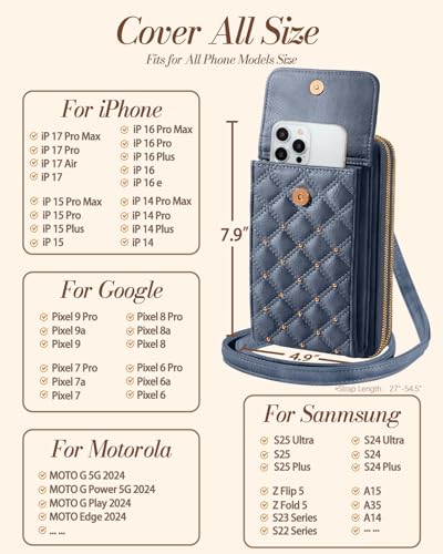 Image of Miss Adola Zipper Cell Phone Purse Crossbody Bag for Women | Zipper Closure, RFID Blocking, Card Slots, Adjustable Shoulder Strap, Cute Small Phone Wallet for Travel and Daily Carry