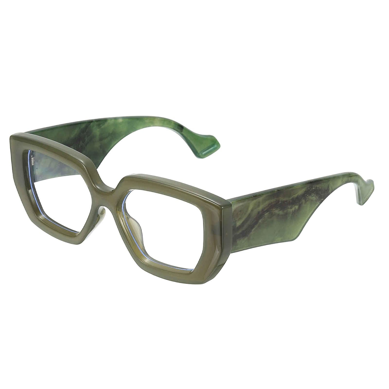 HARFINGTON Chunky Frame Lens Thick Frame Blue Light Glasses Fashion Square Computer Eyeglass for Women Men Anti Eyestrain