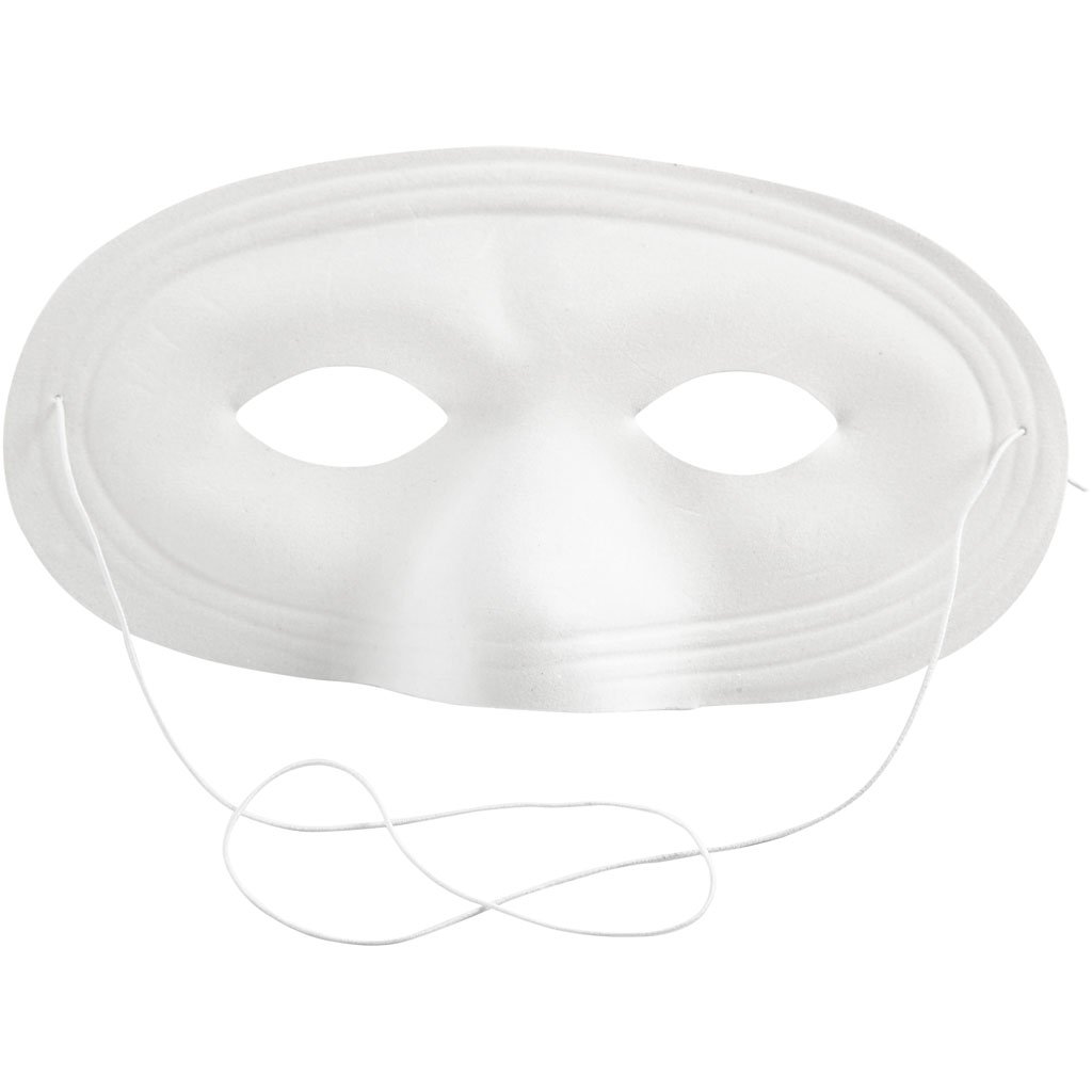Half Face Masks, H: 10 cm, W: 17,5 cm, white, 1 pc