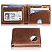 Mens Wallet With AirTag Holder, Bifold Leather RFID Blocking 2 ID Windows 12 Card Holders, Gift Box and Screen Protector Included, AirTag Not Included