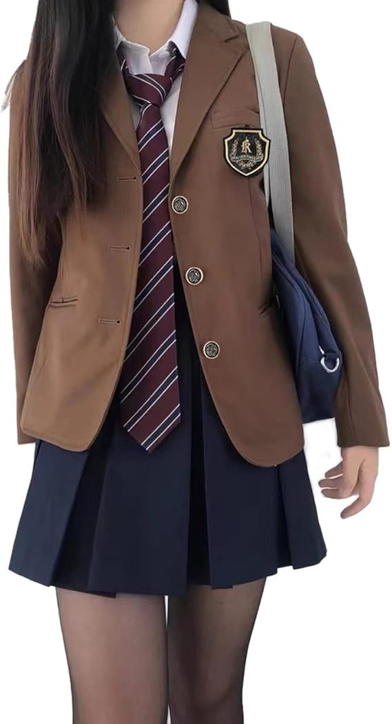 Amazon.co.jp: ブレザー 女子高校生 黒 茶色 セーラー服 ジャケット