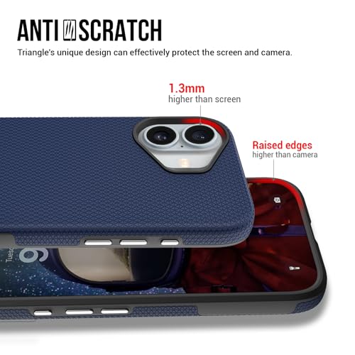 Image of NOXO Ultra-Hybrid Triangle Back Case Cover for iPhone 17, | Shockproof Design | Camera Protection | Soft TPU & Rugged PC | Bumper Case Cover for iPhone 17, (Prussian Blue)