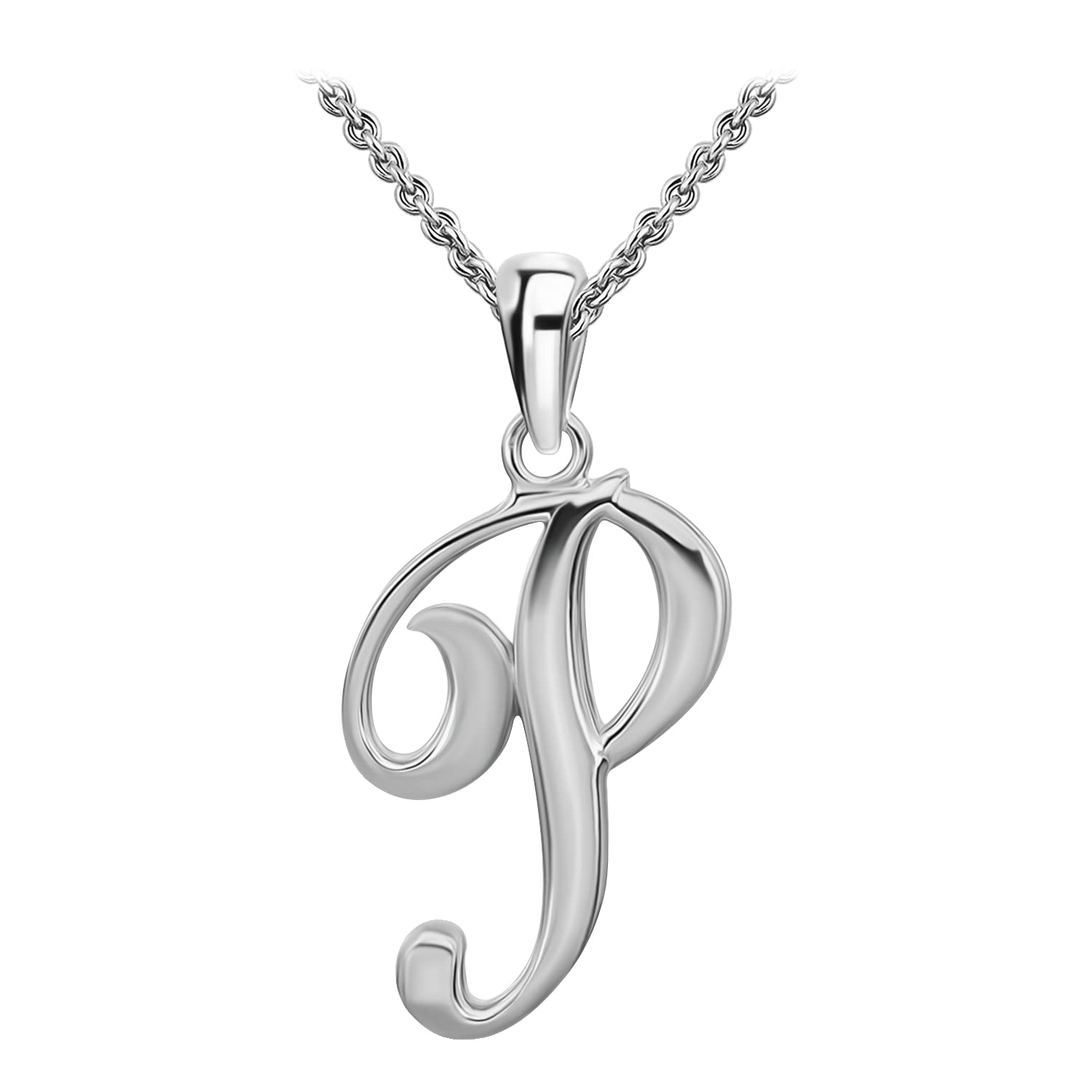 SEA OF ICE Letter Initial Necklace, Alphabet Letter Pendant Necklace, Sterling Silver, Gold, Rose Gold Necklace for Women, Elegant Initial Necklaces, Personalized Custom Women's Necklaces