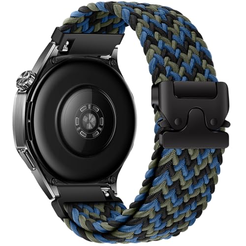 Image of XMUXI 22mm Watch Band Compatible with Huawei Watch GT6 GT5 /GT 4 46mm Nylon Strap Huawei Watch 4 Band for GTR 4 Venu 2 /3,Vivoactive 4 Braided Watch Belt Parachute Metal Clasp(No Watch)