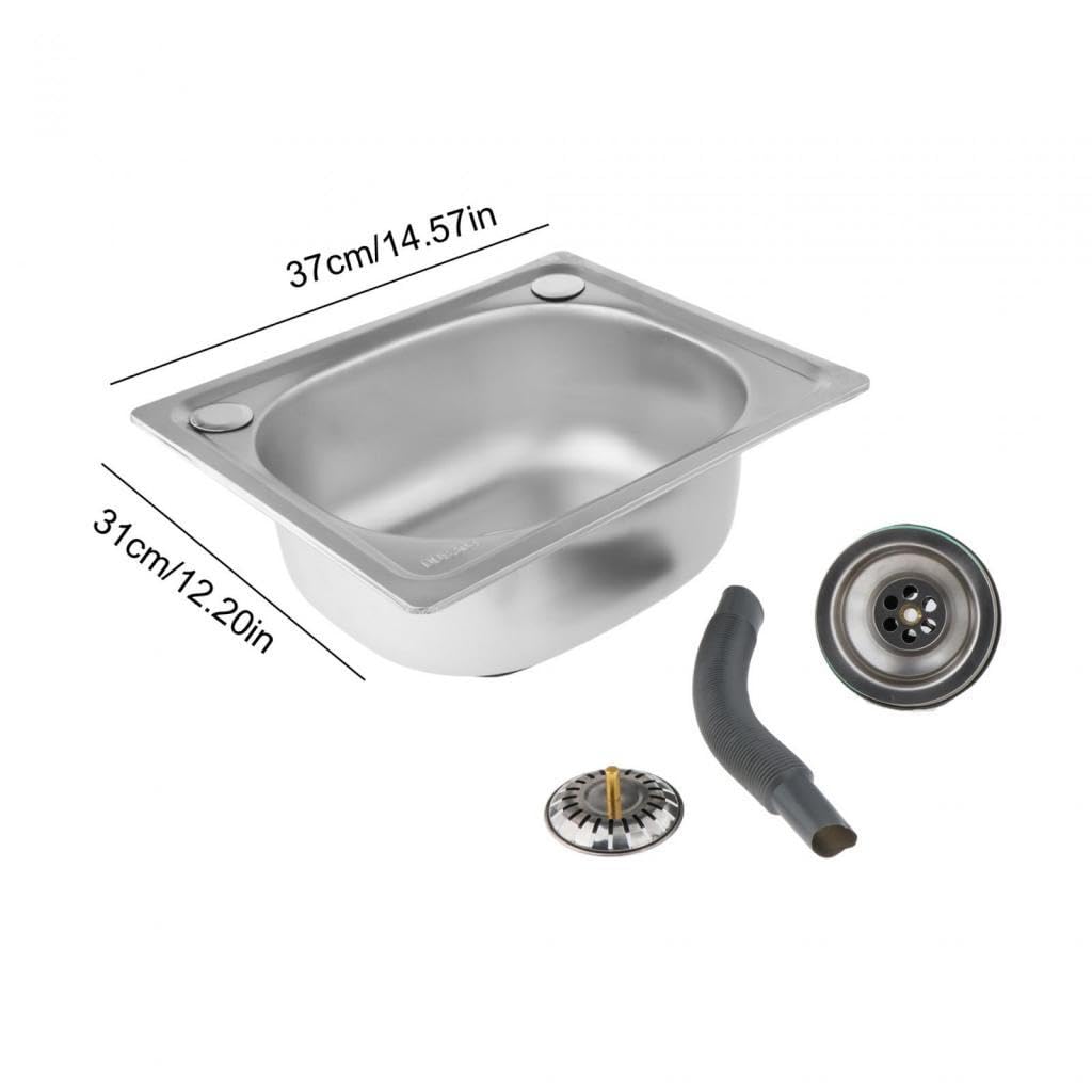 Lavabo multifonctionnel en acier inoxydable, barre de camping-car, vidange facile, évier Commercial, évier de vaisselle d'hôtel avec accessoires, 37x31cm