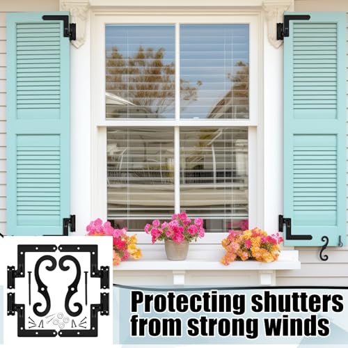 Image of Moxweyeni 16 Pack (8 Pair) Steel Blind Shutter Hinges 1-1 /16 inch with S Hook