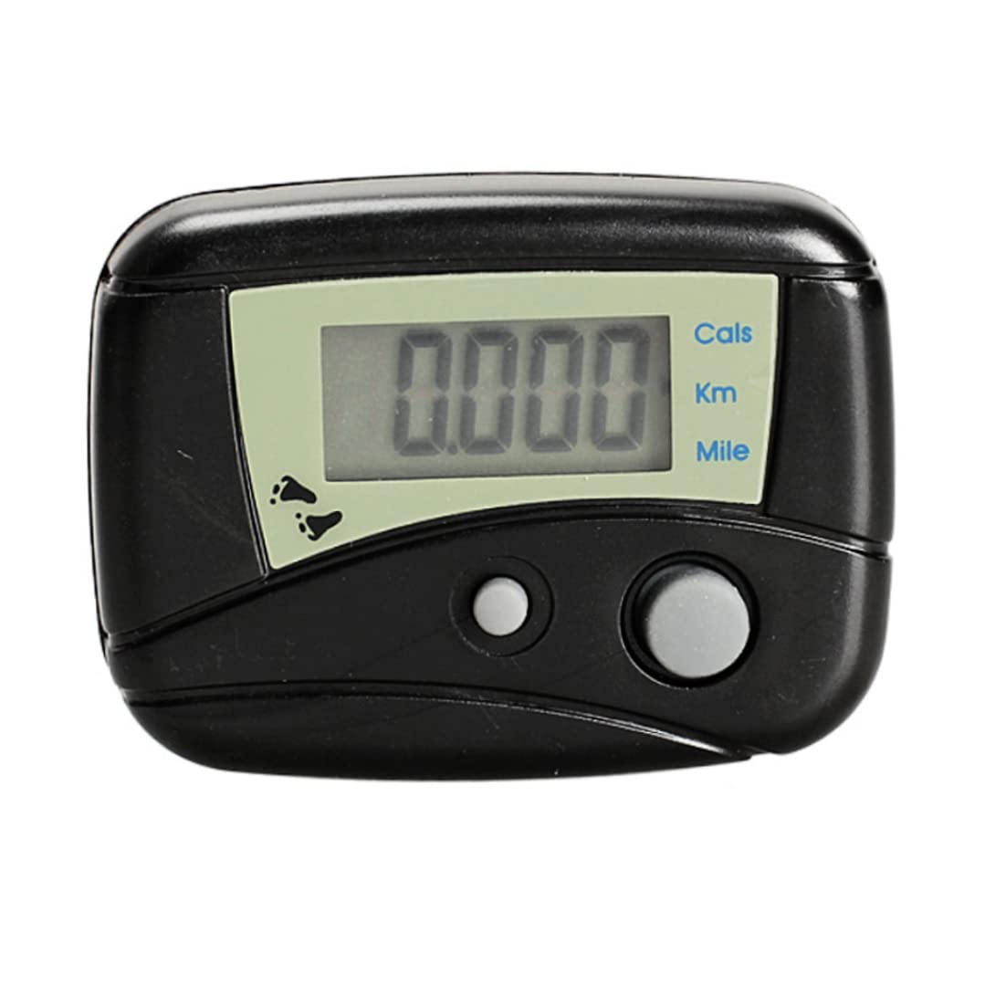Accurate Mini Electronic Pedometer Portable Step LCD Pedometer Walking Distance Calorie Counter with Clip for Walking Steps Miles/Km Black
