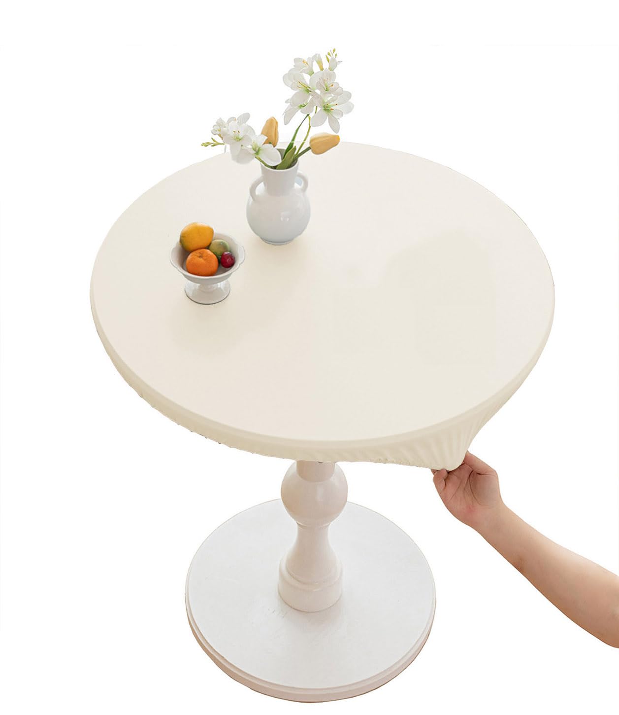 CIEEIN CIEHT PU Tablecloths Table cloth Round Diameter 60cm-140cm Tablecover Home Hotel Restaurant Bar Party Waterproof Oilproof Table Covers White Round 150cm