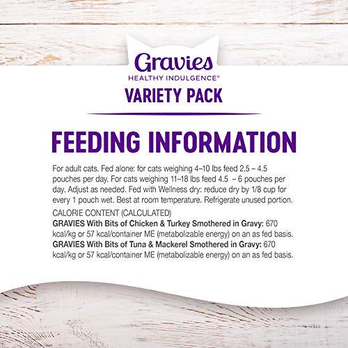 Wellness Healthy Indulgence Gravies Variety Pack Adult Wet Cat Food, Natural, Protein Rich, Grain Free, 2 Flavors, 3 oz, Pack of 8 Pouches - image 8