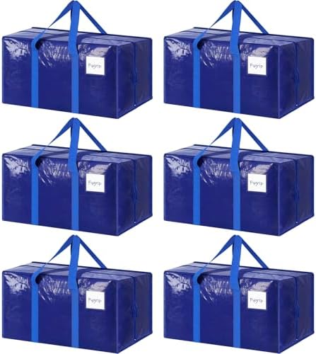 6 Pack Extra Heavy Duty Large Moving Bags with Strong