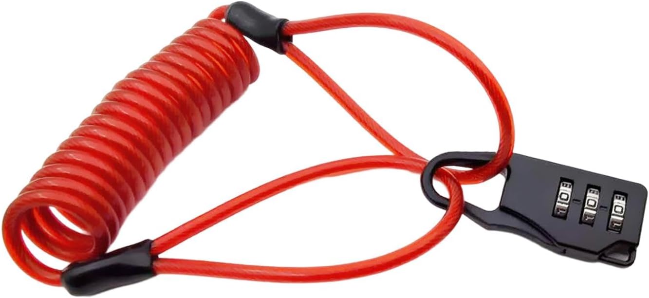 Yiju Heavy Duty Combination Lock with Cable - Secure Your Gear Anywhere, Red, 2 Pcs