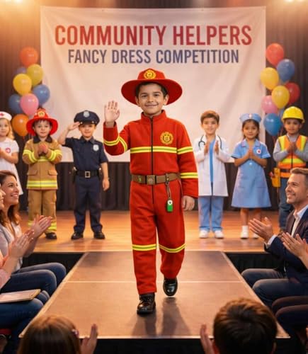 Image of Community Helper Uniform Costume for Kids | Role Play pilot, Traffic police, Navy Fancy Dress for School Functions & Theme Parties