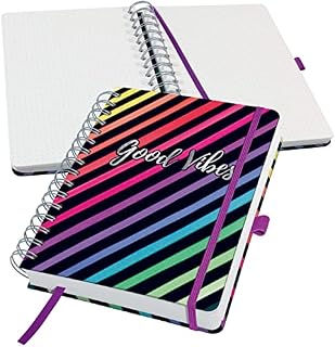 SIGEL JN651 Spiral notebook premium, A5, blank, hardover, rainbow pattern, black - Jolie