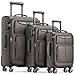 SHOWKOO Luggage Sets 3 Piece Softside Expandable Lightweight Durable Suitcase Sets Double Spinner Wheels TSA Lock Light Coffee (20in/24in/28in)