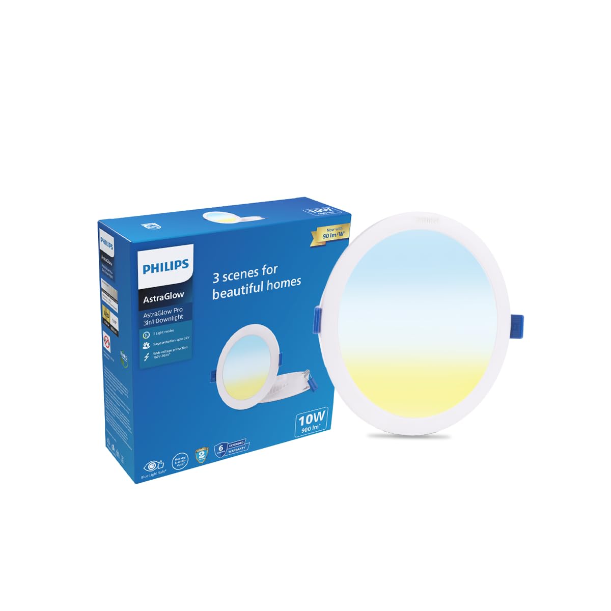Philips 10W 3in1 Round AstraGlow Pro LED Ceiling Light | Slim Surface Panel for Home & Office | Energy Efficient Bright LED Fixture | Pack of 1-picture-31