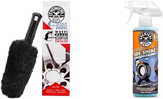 Chemical Guys ACC_B01 Gerbil Wheel and Rim Brush & TVD11316 Tire Kicker Sprayable Extra Glossy Tire Shine (Works on Rubber, Vinyl & Plastic), 16 oz