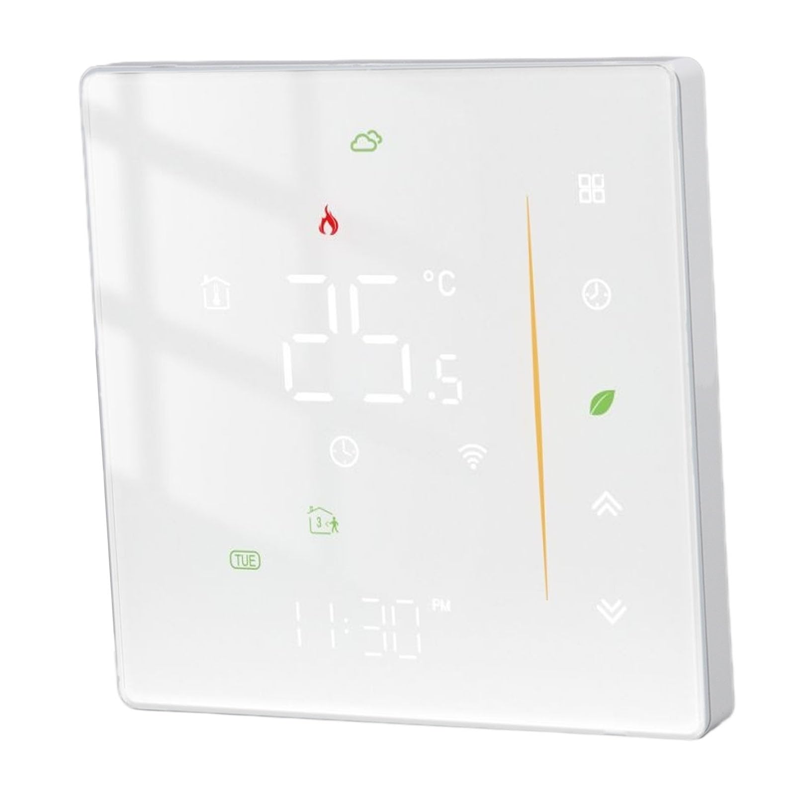 Hyuduo Termostat Podłogowy do Użytku Domowego WiFi Programowalny Regulator Temperatury w Pomieszczeniu Cyfrowy Ekran Dotykowy Duży Wyświetlacz LCD 95 do 240 V 41 95 F Salonu w Sypialni