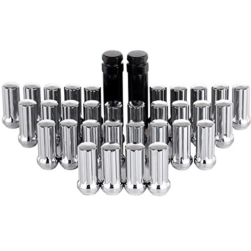 Image of SCITOO 32PCS M14x1.5 Wheel Lug Nuts M14x1.5 Chrome Wheel Studs Lug Nut | Fit for Avalanche 1500,for Crossfire,for Escalade,for Excursion,for Express 2500,for F-250 Super Duty