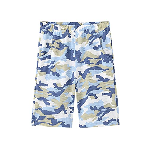 ACESTAR Boys Camouflage Athletic Shorts - Quick Dry Active Youth Printed Camo Core Mesh Sport Shorts with Pockets