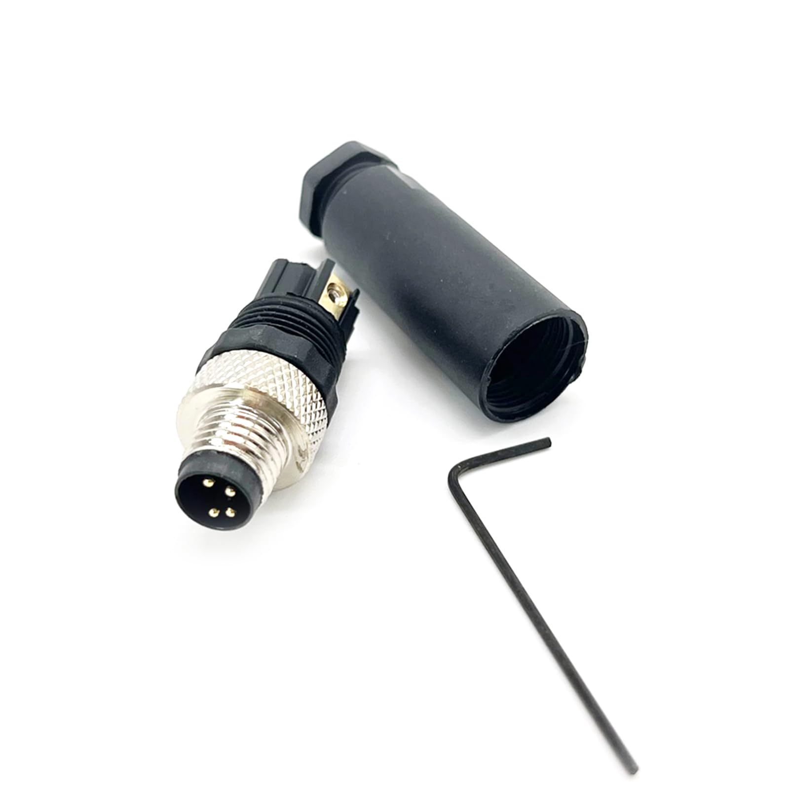 Lot de 5 M8 4 Pôles Mâle Connecteur, IP67 Étanche A Codés Droits 4 Broches sur Place à Vis Capteur 8mm M8 4 Core Connecteurs Ronds Accessoires pour l'automatisation Industrielle 60V 4A AC/DC