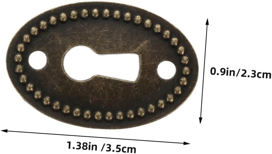 12pcs Antique Dresser Furniture Decor Keyhole Escutcheons Oval Keyhole Plate for Drawer Cabinet