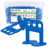 MARTEN Level UP - Fliesen Nivelliersystem | Laschen - Fugenbreite 1-3 mm | Fliesenstärke 5-15 mm | Zangen | Keile - perfekte Ergebnisse für Boden- und Wandbeläge (450 LASCHEN, 2 MM)