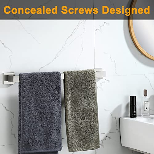 Towel Bar For Bathroom Brushed Nickel, 20Inch Towel Rack Wall Mounted, Thicken Square Bath Towel Holder Rod Sus304 Stainless Steel, Heavy Duty Dish Cloths Hanger For Bathroom, Kitchen #TOP3