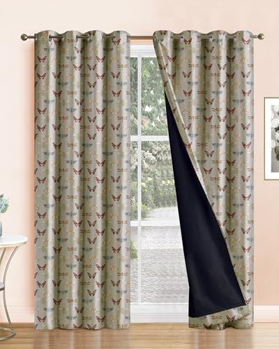 Image of Cloth Fusion Printed 100% Blackout Door Curtains 7 Feet Long Set of 2