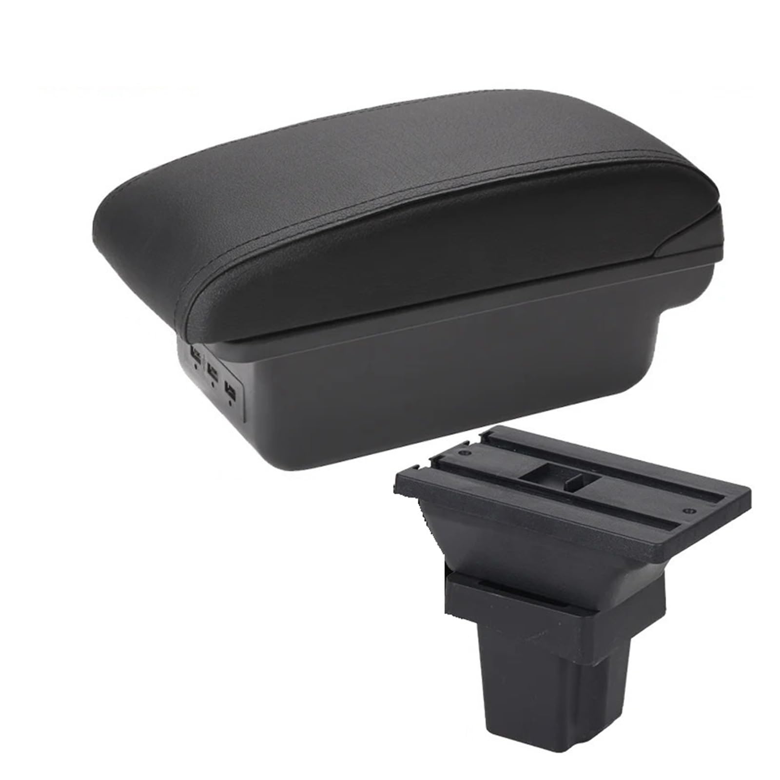 Hguvsjd Armrest Box For Chevrolet For Trax For Tracker 2015 2016 2017 2018 Armrest Storage Box Car Armrests(B Black line 3USB)