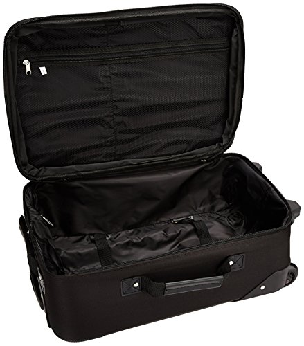 Image of Rockland Fashion Softside 4 Piece Luggage Set, Expandable, (14 inch Tote /19 inch /24 inch /28 inch), Black Gray