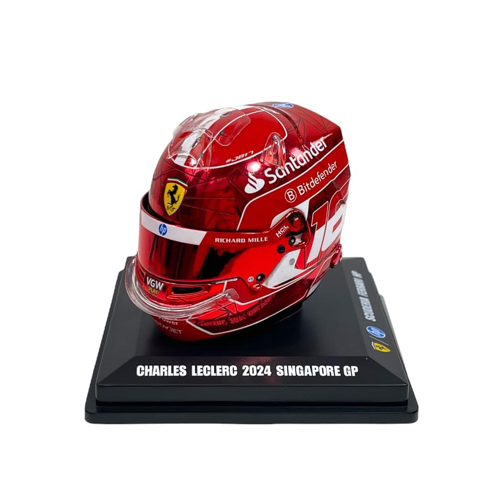 Spark Scuderia F1-Team, offizielles LookSmart-Modell, Charles Leclerc 2024 Special Edition USA Singapur GP 1/5 Scale Mini Helm, Rot